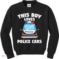Police Officer This Boy Loves Police Cars Kids Sweatshirt thumb 0
