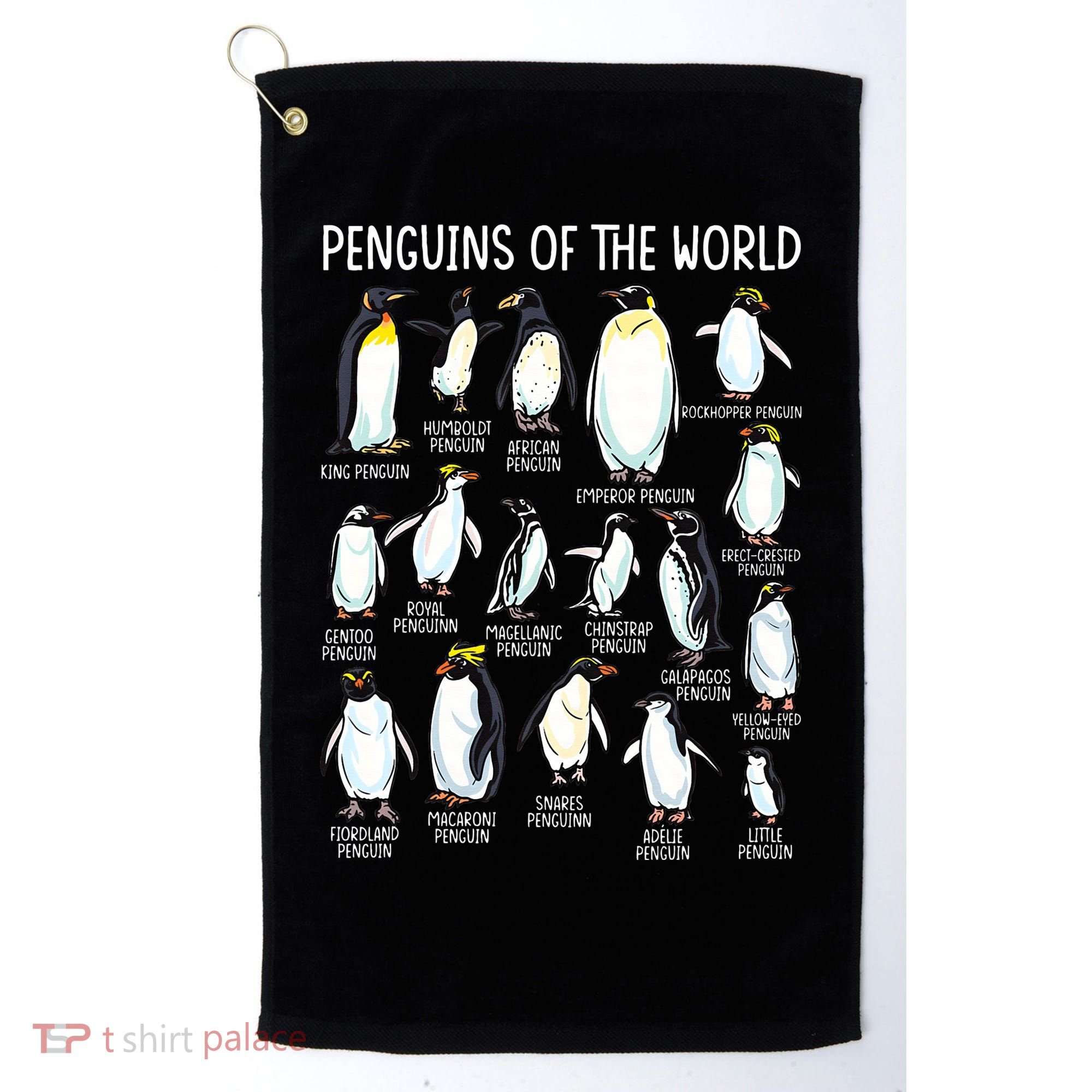 Penguins Of The World Zookeeper Sea Animal Penguin Lovers Golf Towel