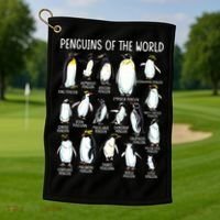 Penguins Of The World Zookeeper Sea Animal Penguin Lovers Golf Towel thumb 1