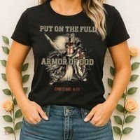 Put On The Full Armor Of God Christian Religious Quote Women's T-Shirt thumb 2