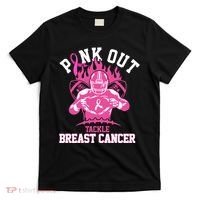Pink Out Tackle Breast Cancer Awareness Football T-Shirt thumb 0