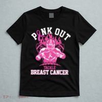 Pink Out Tackle Breast Cancer Awareness Football T-Shirt thumb 5