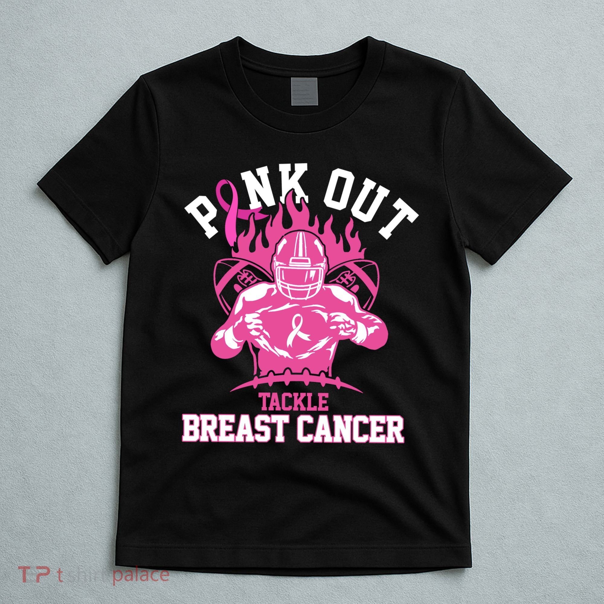 Pink Out Tackle Breast Cancer Awareness Football T-Shirt