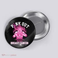 Pink Out Tackle Breast Cancer Awareness Football Button thumb 0