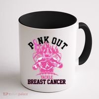 Pink Out Tackle Breast Cancer Awareness Football Coffee Mug thumb 1