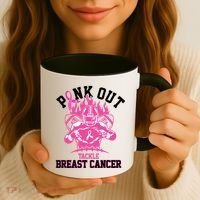 Pink Out Tackle Breast Cancer Awareness Football Coffee Mug thumb 3