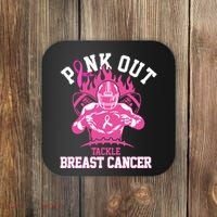 Pink Out Tackle Breast Cancer Awareness Football Coaster thumb 0