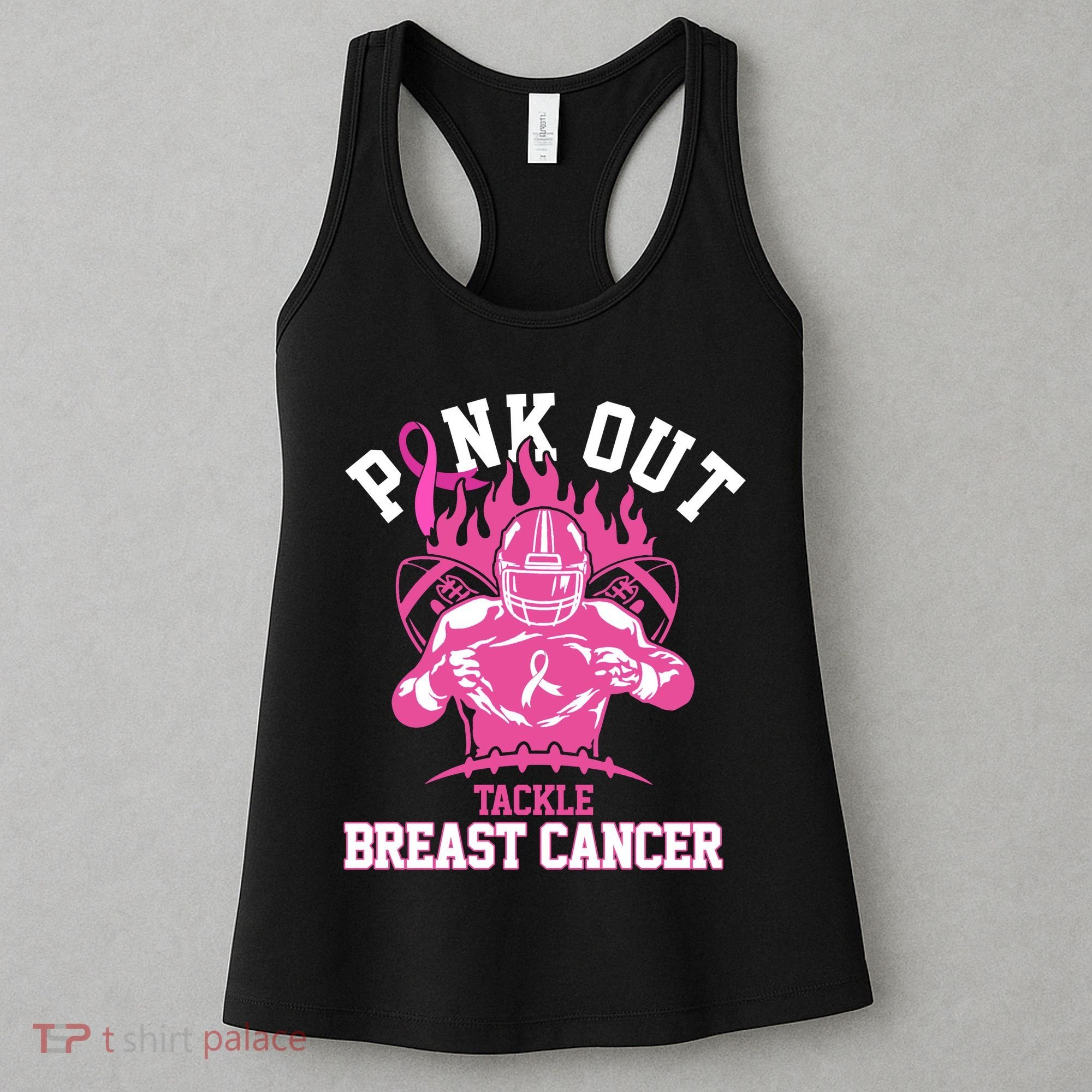 Pink Out Tackle Breast Cancer Awareness Football Women's Tank Top