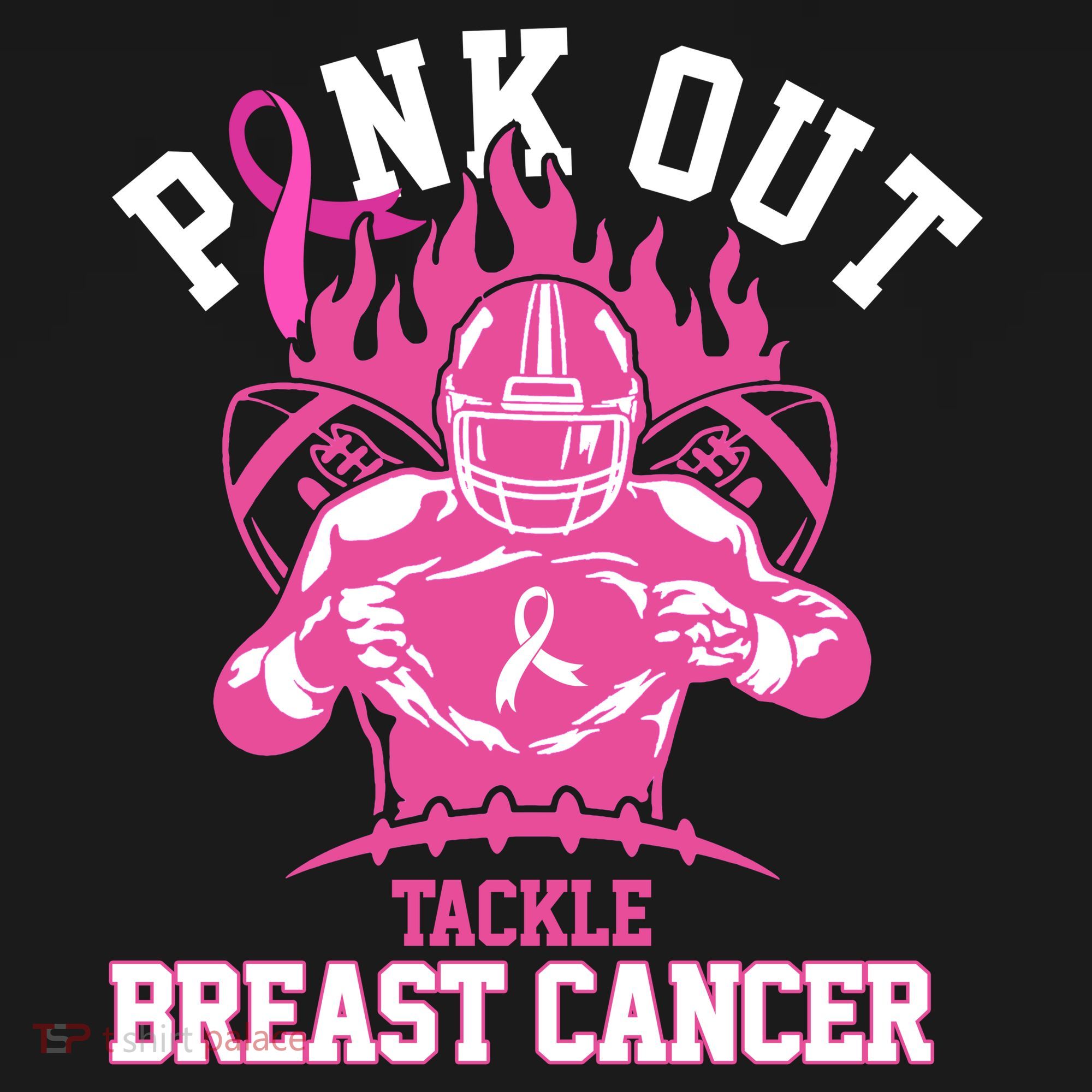 Pink Out Tackle Breast Cancer Awareness Football Toddler Hoodie