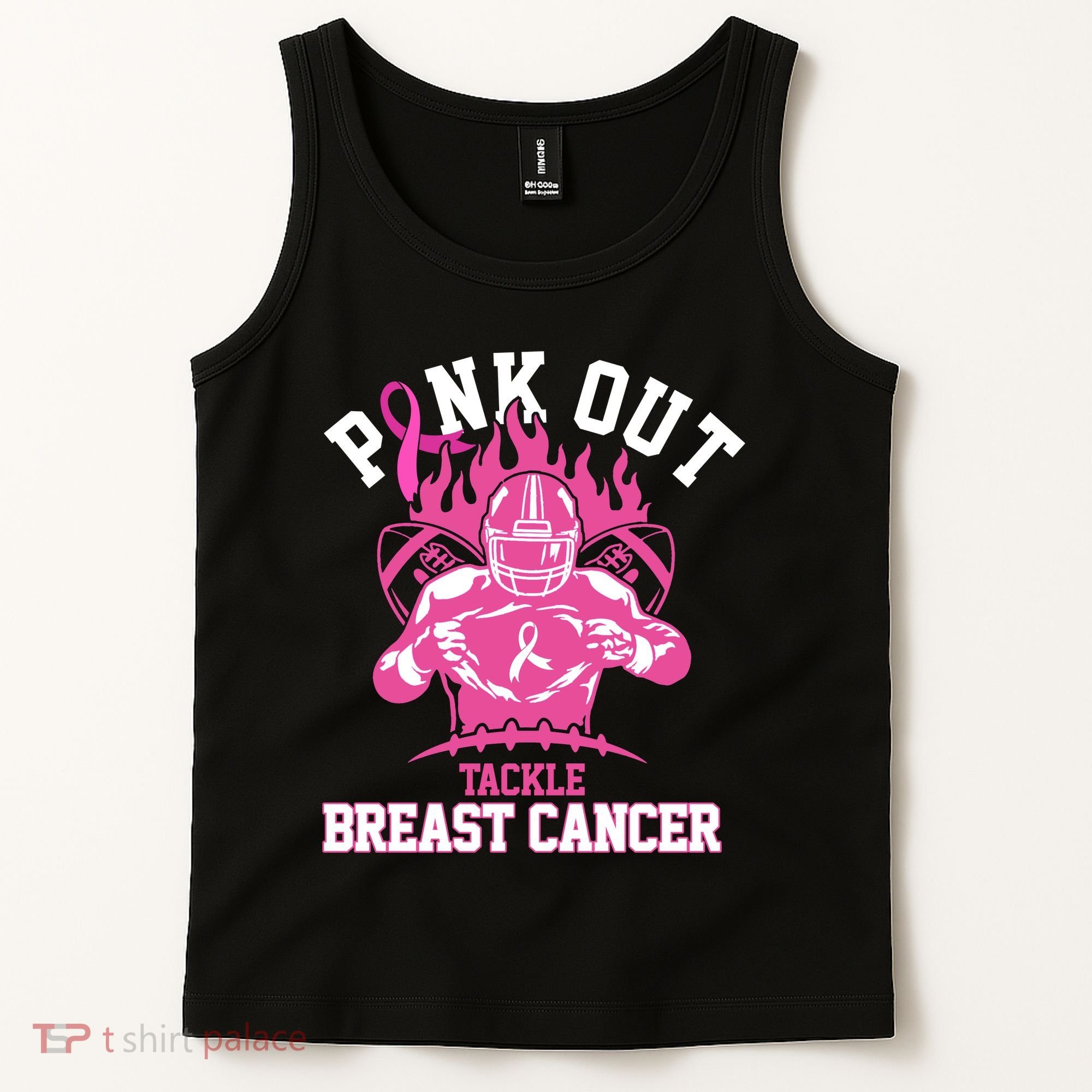 Pink Out Tackle Breast Cancer Awareness Football Tank Top