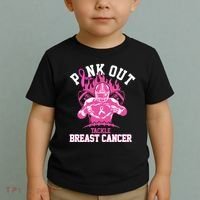 Pink Out Tackle Breast Cancer Awareness Football Toddler T-Shirt thumb 2