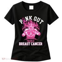 Pink Out Tackle Breast Cancer Awareness Football Women's T-Shirt thumb 0