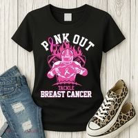 Pink Out Tackle Breast Cancer Awareness Football Women's T-Shirt thumb 3