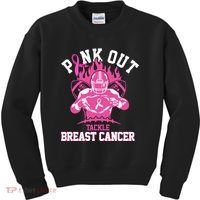 Pink Out Tackle Breast Cancer Awareness Football Kids Sweatshirt thumb 0