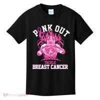 Pink Out Tackle Breast Cancer Awareness Football Kids T-Shirt thumb 0
