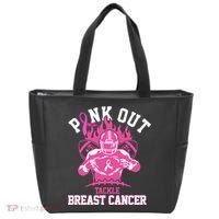 Pink Out Tackle Breast Cancer Awareness Football Tote Bag thumb 0