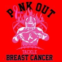 Pink Out Tackle Breast Cancer Awareness Football Santa Hat thumb 1