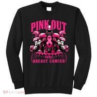 Pink Out Tackle Breast Cancer Awareness Football Pink Ribbon Sweatshirt thumb 0