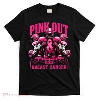 Pink Out Tackle Breast Cancer Awareness Football Pink Ribbon T-Shirt thumb 0