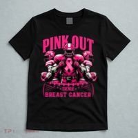 Pink Out Tackle Breast Cancer Awareness Football Pink Ribbon T-Shirt thumb 5