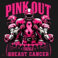 Pink Out Tackle Breast Cancer Awareness Football Pink Ribbon Mousepad thumb 1