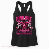 Pink Out Tackle Breast Cancer Awareness Football Pink Ribbon Women's Tank Top thumb 0