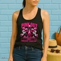 Pink Out Tackle Breast Cancer Awareness Football Pink Ribbon Women's Tank Top thumb 2