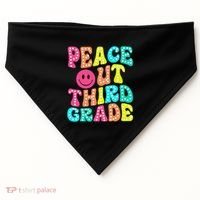 Peace Out Third Grade Last Day Of School 3rd Grade Teacher USA-Made Doggie Bandana thumb 0