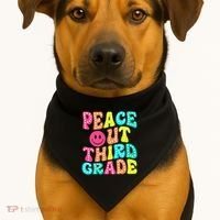 Peace Out Third Grade Last Day Of School 3rd Grade Teacher USA-Made Doggie Bandana thumb 1