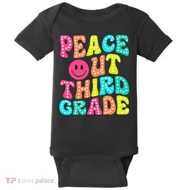 Peace Out Third Grade Last Day Of School 3rd Grade Teacher Baby Bodysuit