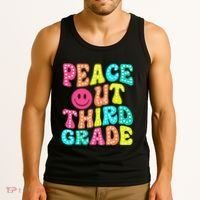 Peace Out Third Grade Last Day Of School 3rd Grade Teacher Tank Top thumb 3