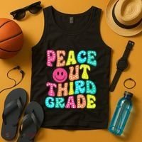 Peace Out Third Grade Last Day Of School 3rd Grade Teacher Tank Top thumb 4