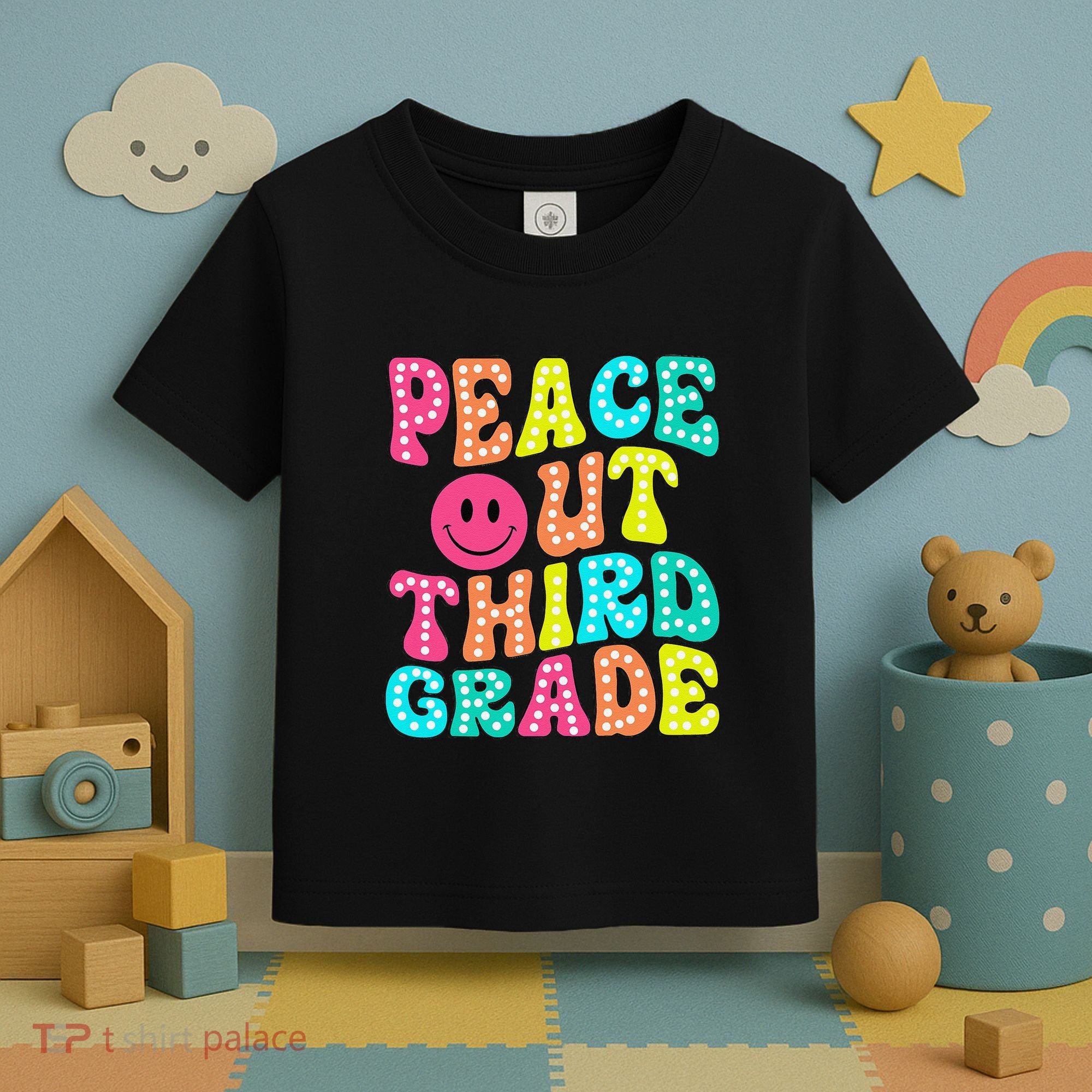 Peace Out Third Grade Last Day Of School 3rd Grade Teacher Toddler T-Shirt