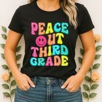 Peace Out Third Grade Last Day Of School 3rd Grade Teacher Women's T-Shirt thumb 2
