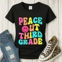 Peace Out Third Grade Last Day Of School 3rd Grade Teacher Women's T-Shirt thumb 3