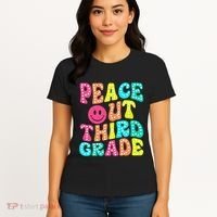 Peace Out Third Grade Last Day Of School 3rd Grade Teacher Women's T-Shirt thumb 4