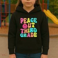 Peace Out Third Grade Last Day Of School 3rd Grade Teacher Kids Hoodie thumb 3