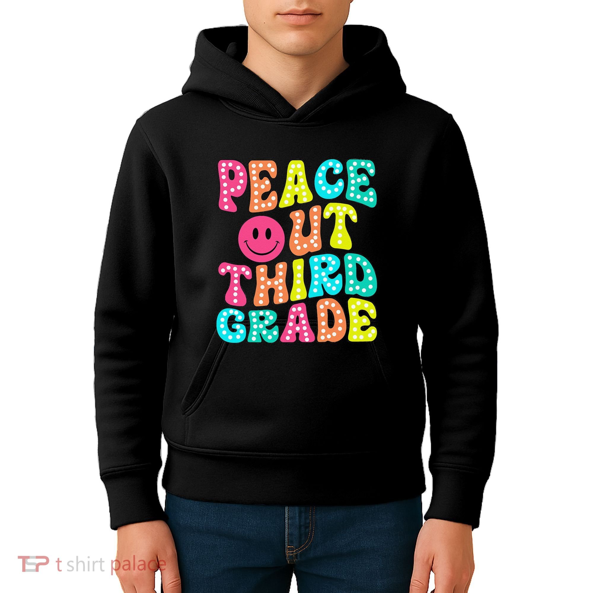 Peace Out Third Grade Last Day Of School 3rd Grade Teacher Kids Hoodie