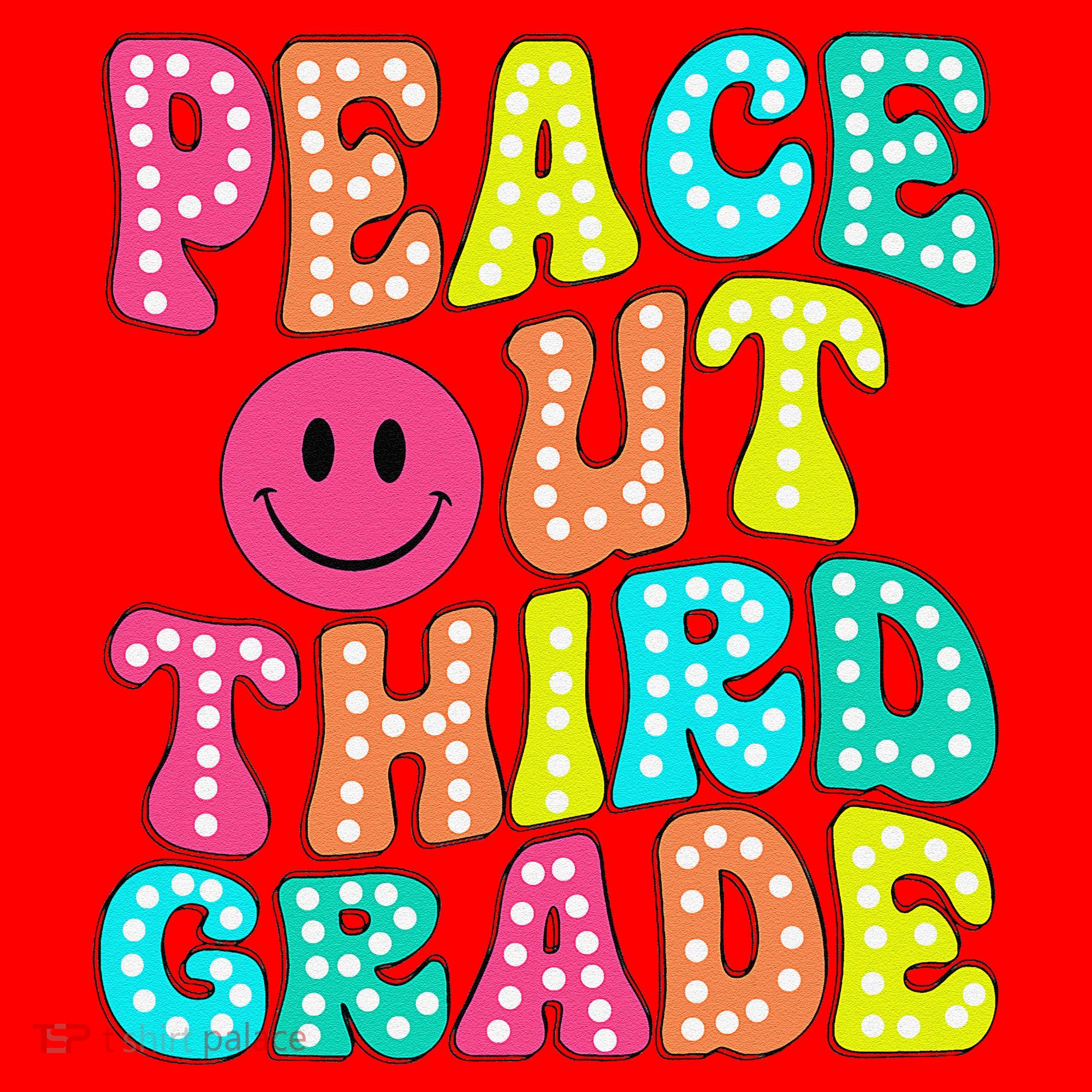 Peace Out Third Grade Last Day Of School 3rd Grade Teacher Santa Hat