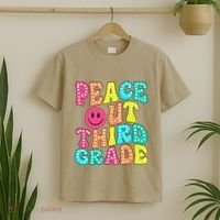 Peace Out Third Grade Last Day Of School 3rd Grade Teacher T-Shirt thumb 2