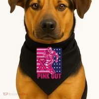Pink Out Tackle Football Breast Cancer Awareness USA-Made Doggie Bandana thumb 1
