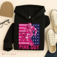 Pink Out Tackle Football Breast Cancer Awareness Hoodie thumb 4