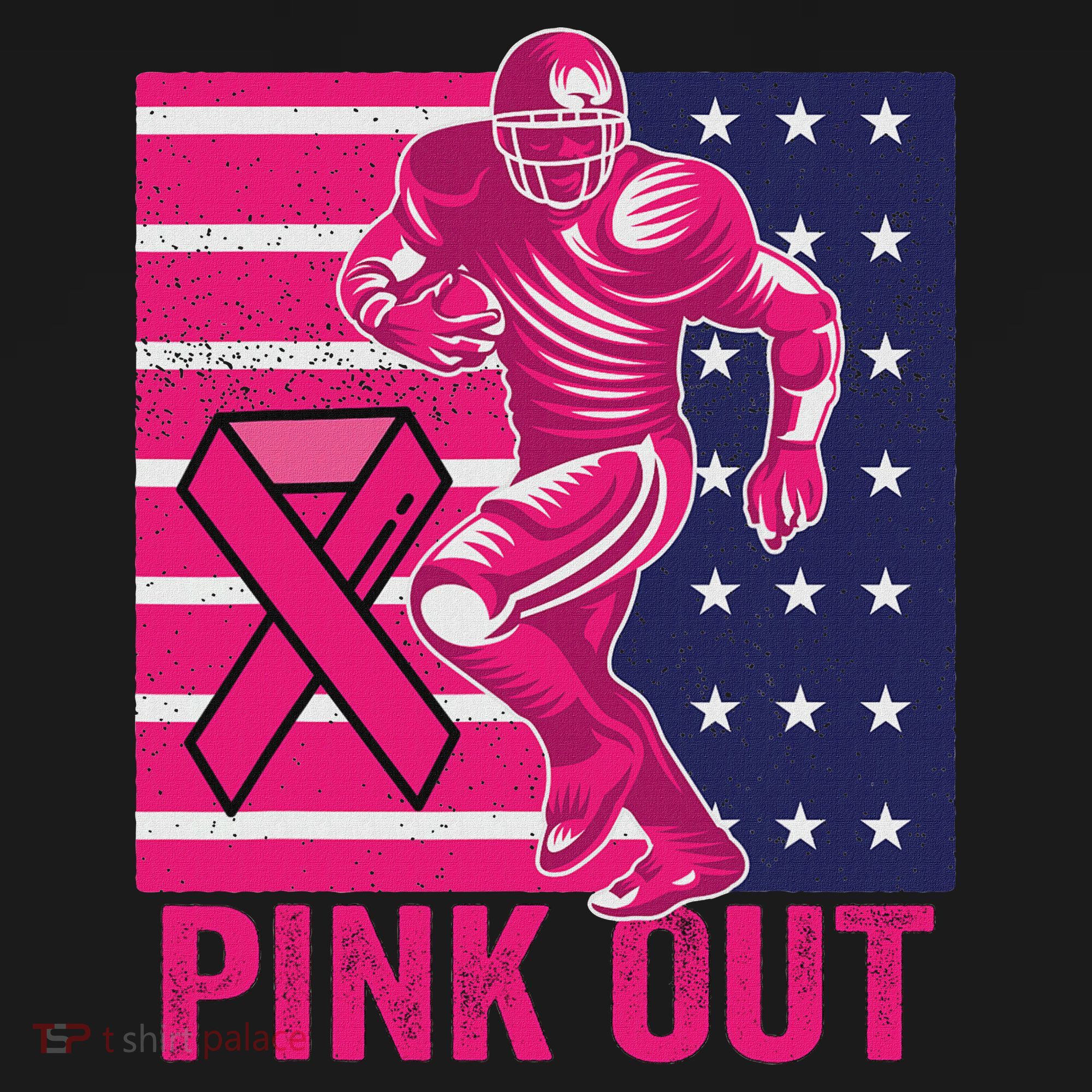 Pink Out Tackle Football Breast Cancer Awareness Hoodie