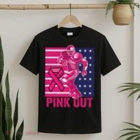 Pink Out Tackle Football Breast Cancer Awareness T-Shirt thumb 2