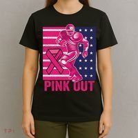 Pink Out Tackle Football Breast Cancer Awareness T-Shirt thumb 4