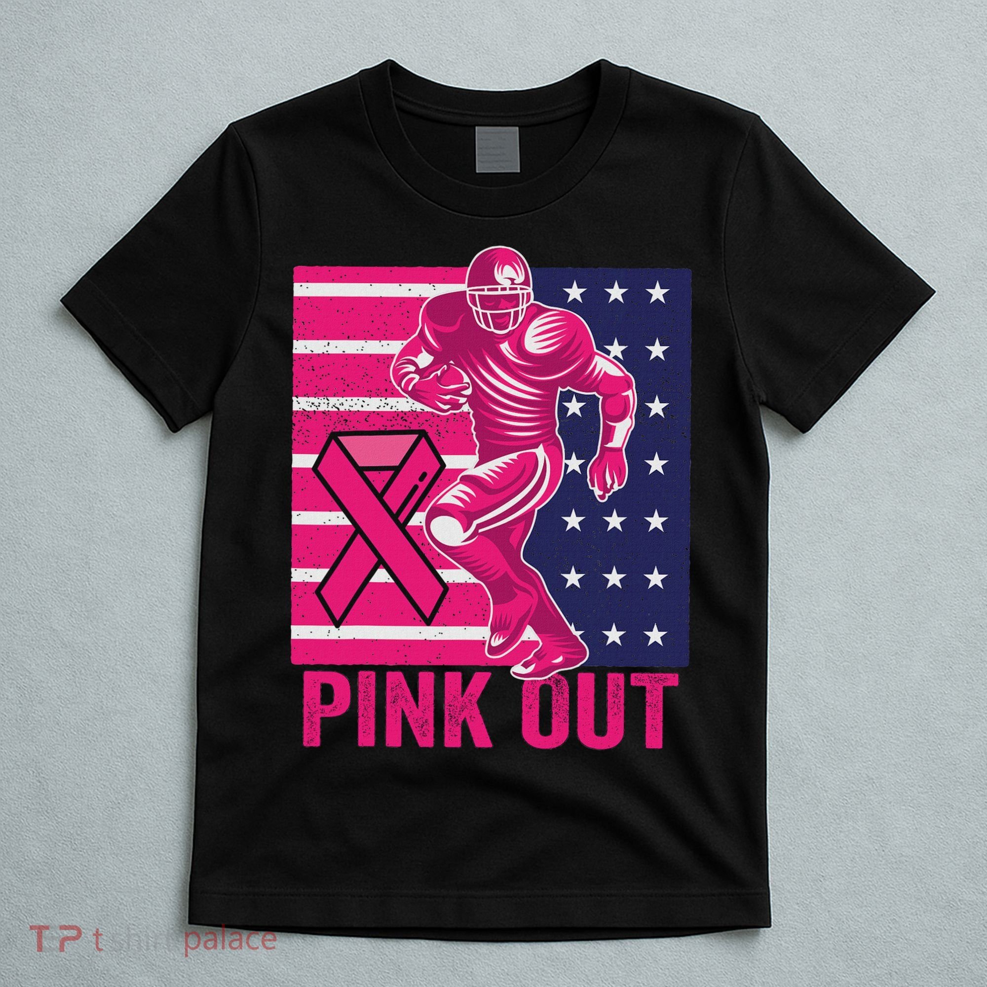 Pink Out Tackle Football Breast Cancer Awareness T-Shirt