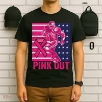 Pink Out Tackle Football Breast Cancer Awareness T-Shirt thumb 6