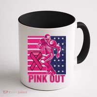 Pink Out Tackle Football Breast Cancer Awareness Coffee Mug thumb 1