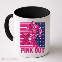 Pink Out Tackle Football Breast Cancer Awareness Coffee Mug thumb 0