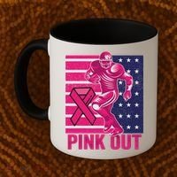 Pink Out Tackle Football Breast Cancer Awareness Coffee Mug thumb 2